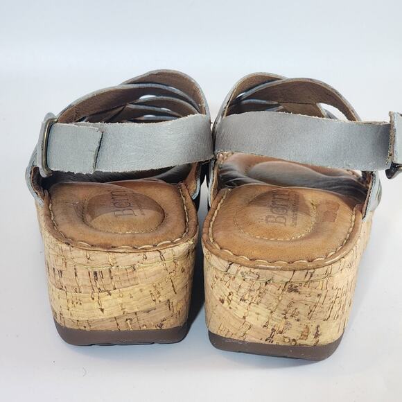 Born Blue Gray Leather Strap Sandals - Picture 8 of 10